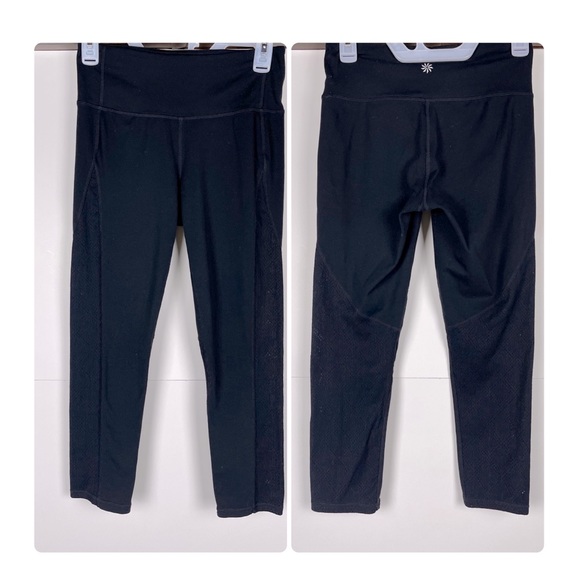 Athleta Black Mesh Leggings Size Small - Picture 1 of 13